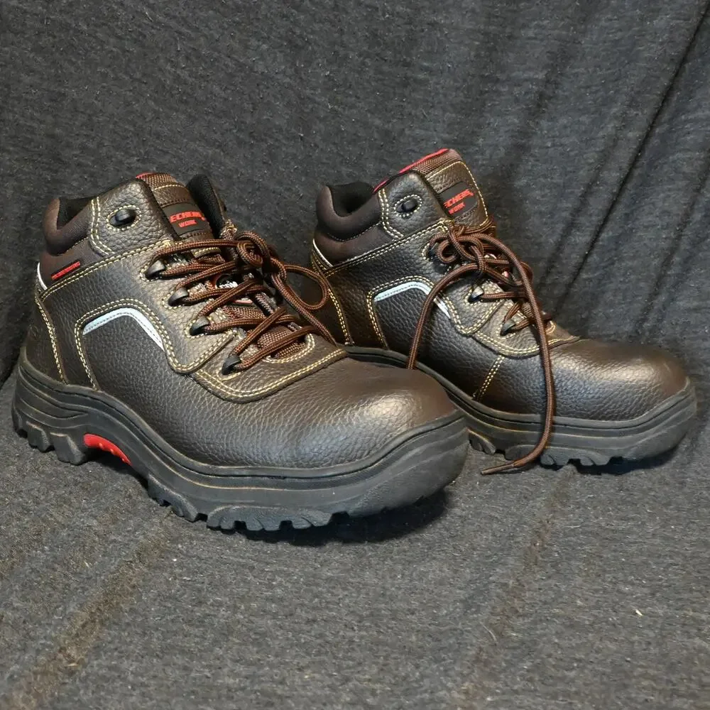 Skechers Men's 10 Work Relaxed Fit Burgin-Sodser Comp Toe Work Safety Boots
